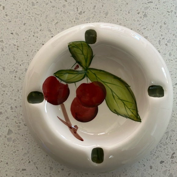 Vintage Other - Vintage Ceramic Ashtray with cherries and cherry blossoms on the size‎ white/red